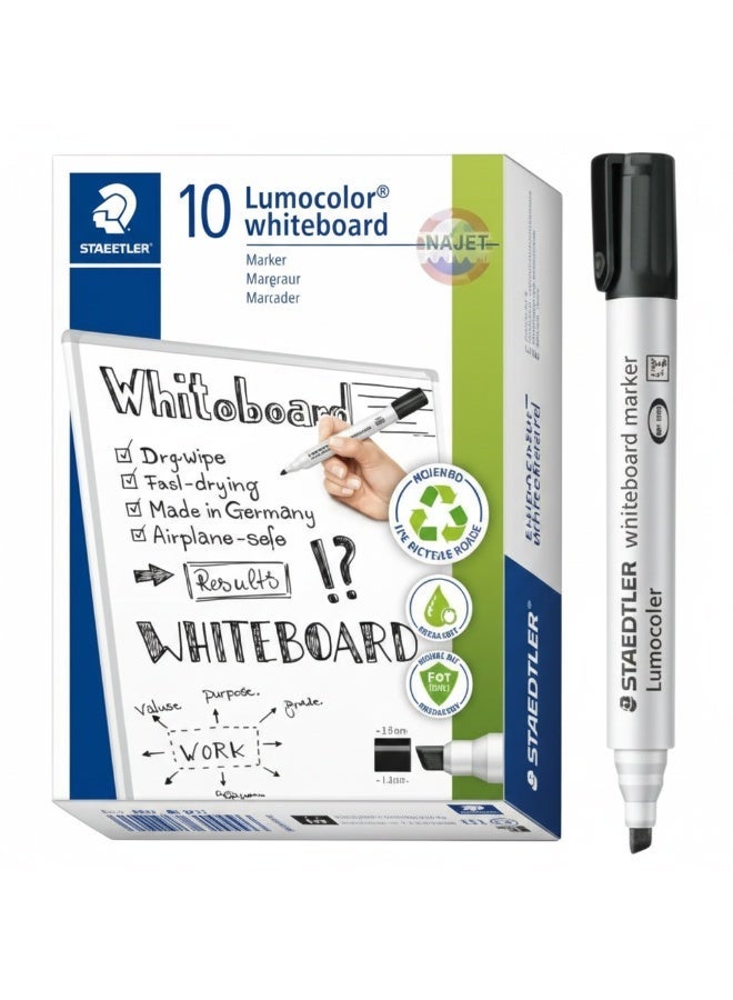 ستدلر قلم سبورة ستدلر لوموكولور 351-9 – أسود – عبوة 10 أقلام - Image 1